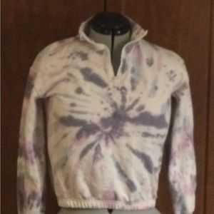 Slight pink and purple tie die , cropped sweatshirt